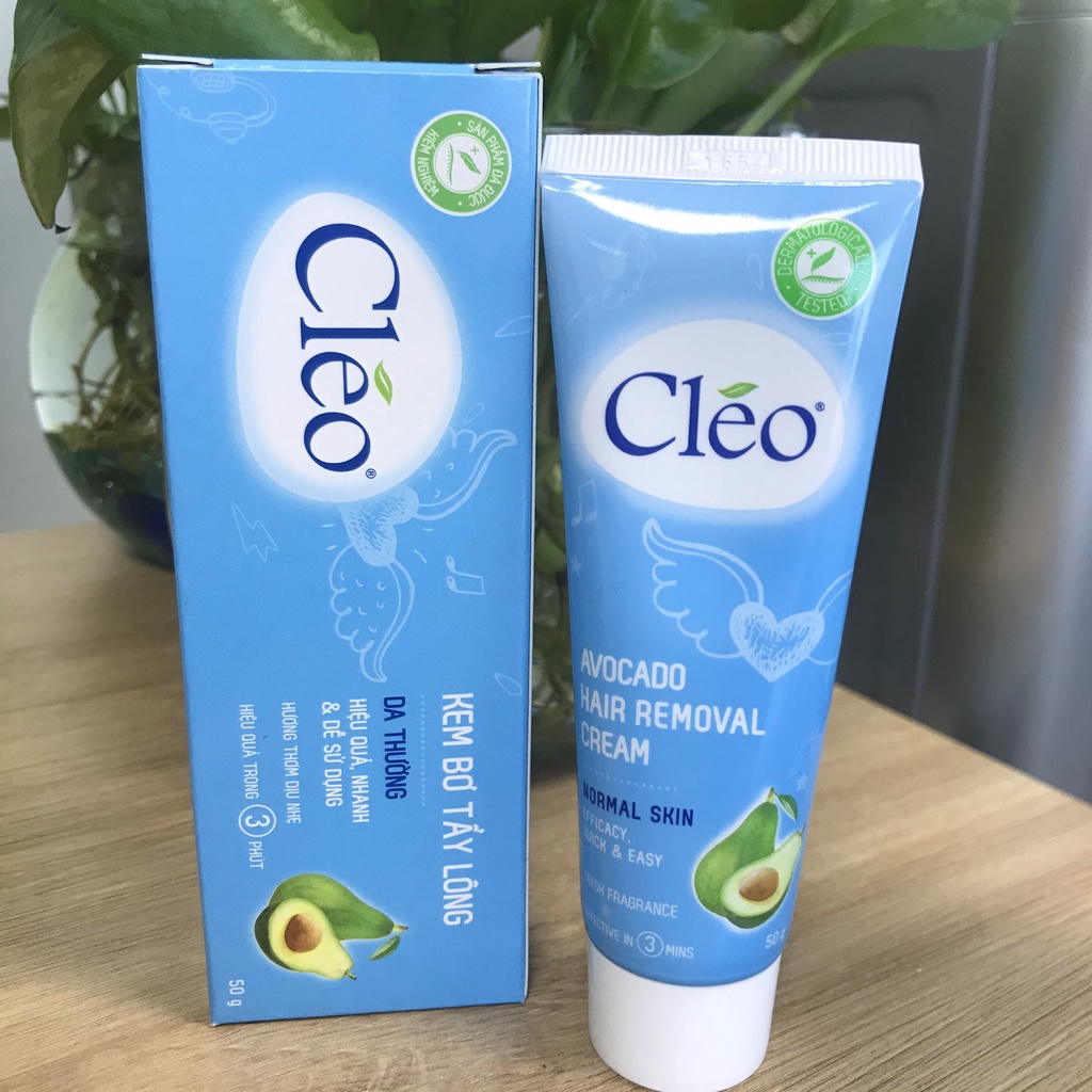 Kem Tẩy lông CLEO Sensitive Skin 50g cho da nhạy cảm hồng và da thường màu xanh - Pegastore