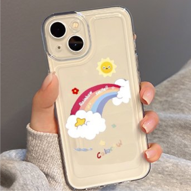 Ốp Lưng Silicon Trong Suốt Space Bảo Vệ Camera Rainbow Colorful
