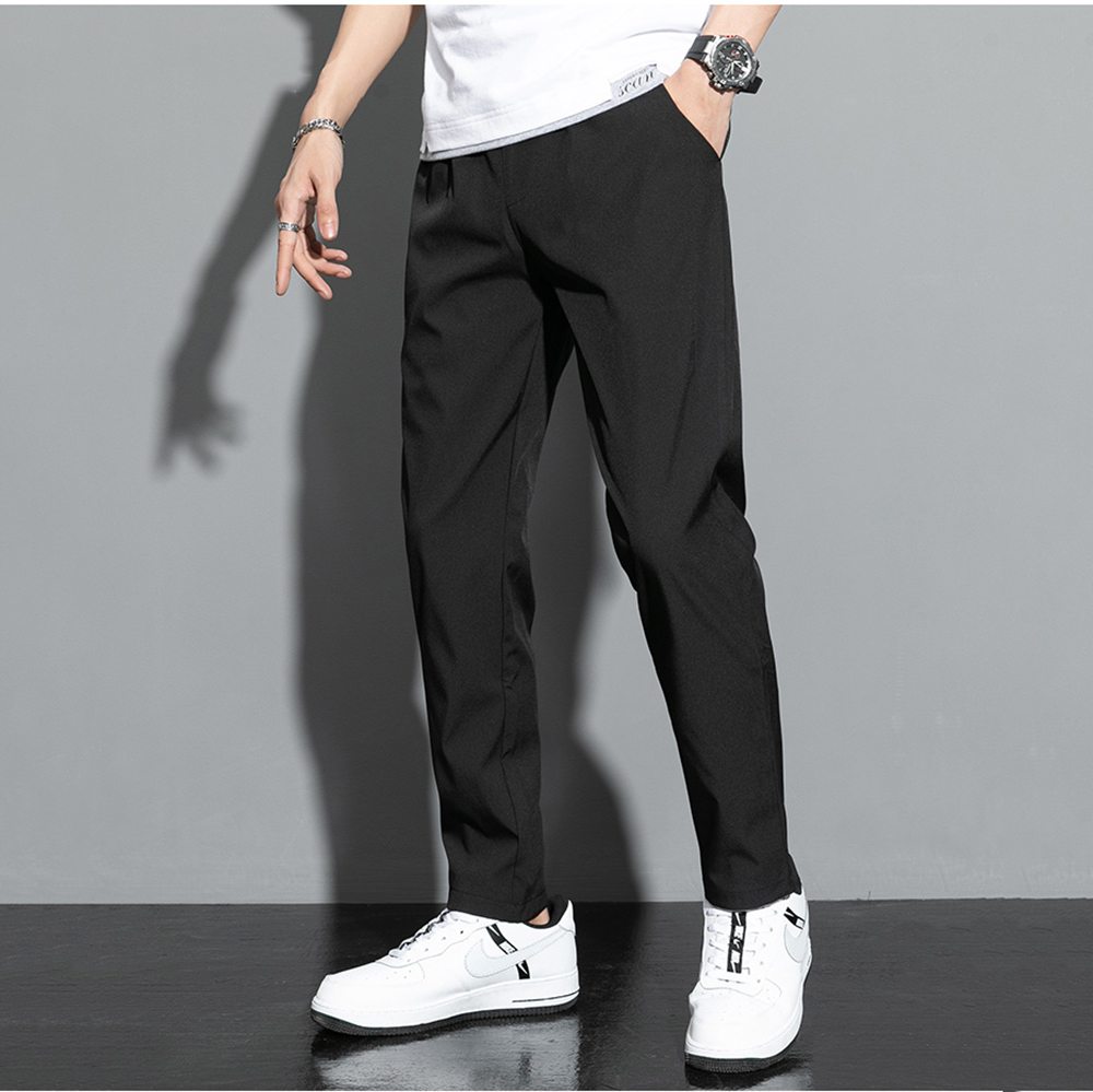 Quần Baggy Công Sở Nam Kiểu Dáng Thanh Lịch Ống Suông Lưng Cài Phối Chun Hot Trend 2024 Thời Trang Xuân Hè 4MEN JOGGER NAM 9000063C17