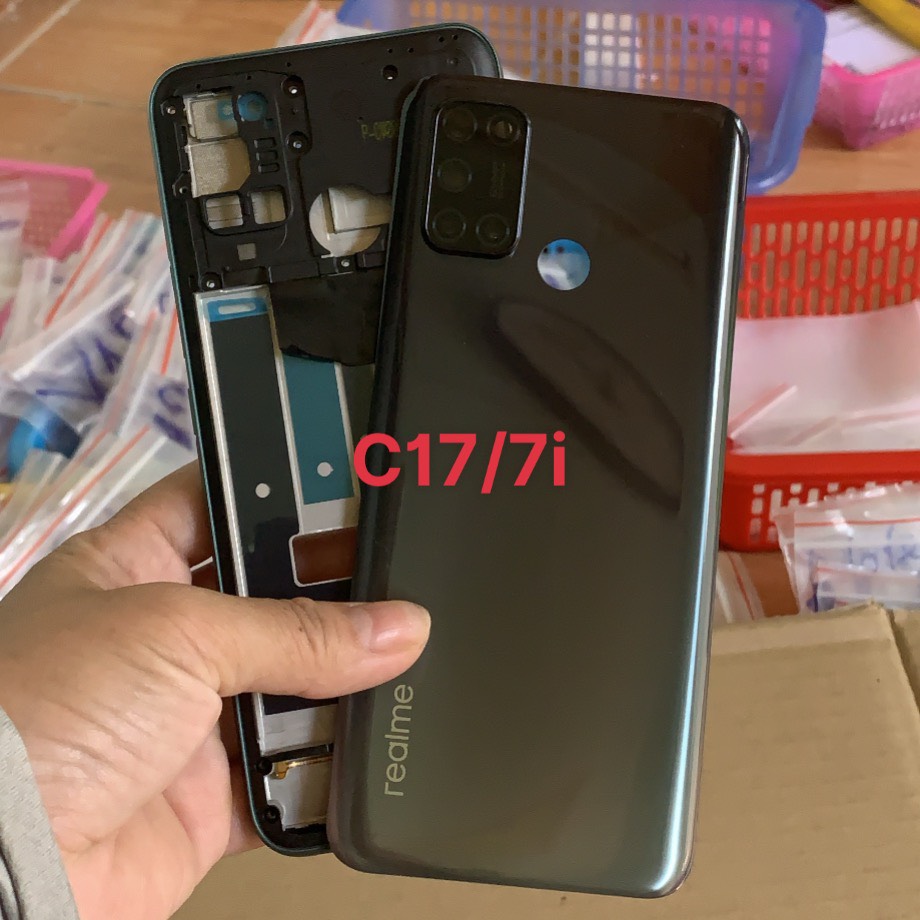 Bộ vỏ Realme 7i /Realme c17 ( kèm nút bấm và kính camera)
