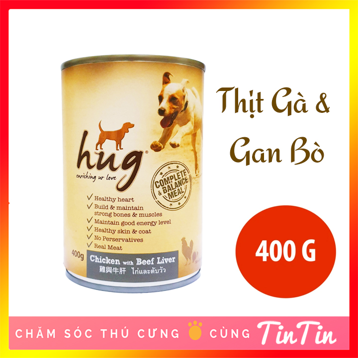 Pate Dinh Dưỡng Cho Chó HUG Lon 400 Gram