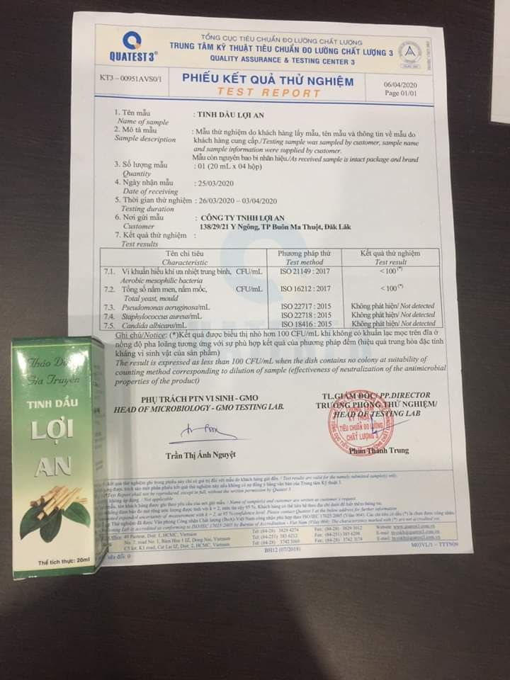 tinh dầu lợi an phòng ho đờm cho trẻ