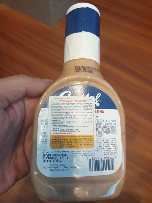 Sauce salad quartz crystal bottle 236ml