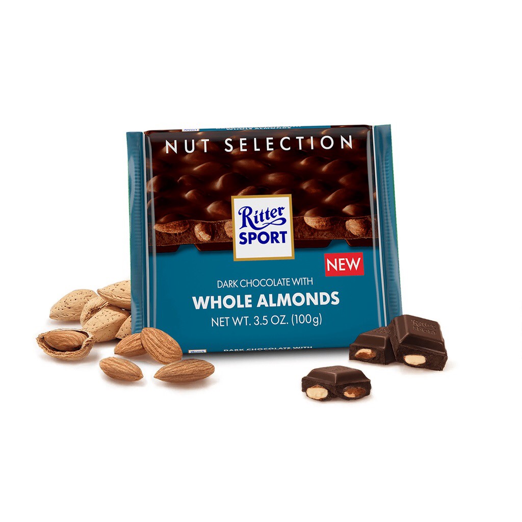 Socola ngon sánh mịn ritter sport nhân hạnh nhân 100g - đức