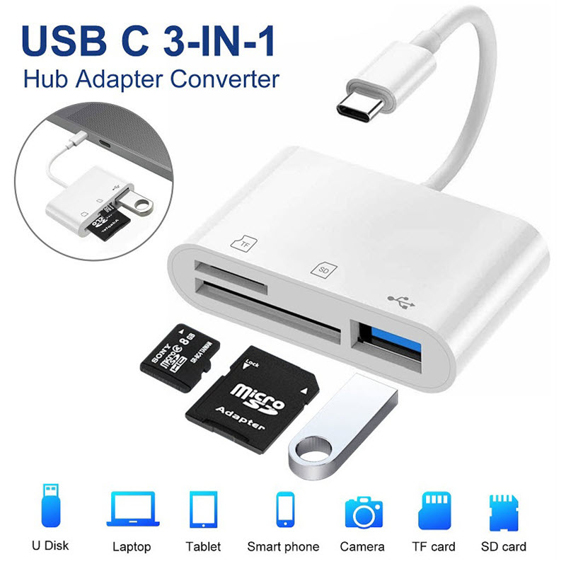 Đầu đọc thẻ nhớ Type c đọc thẻ SD,TF,USB đa năng