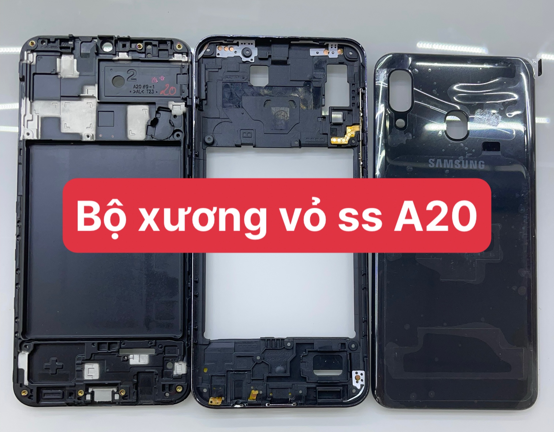 Bộ xương vỏ sam sung a20/a205 zin