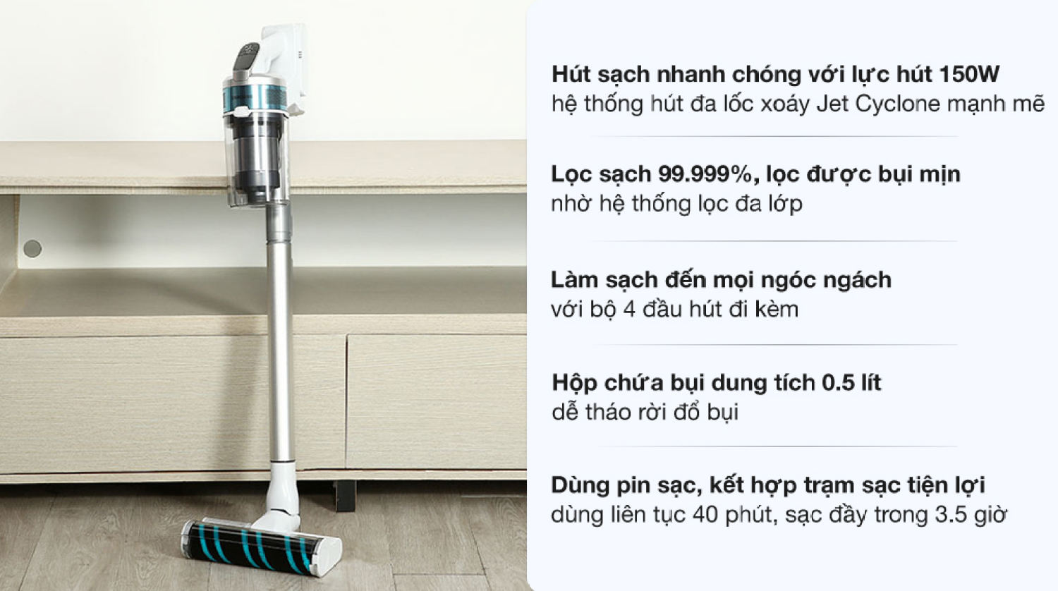 Máy hút bụi không dây samsung vs15r8544s1/sv