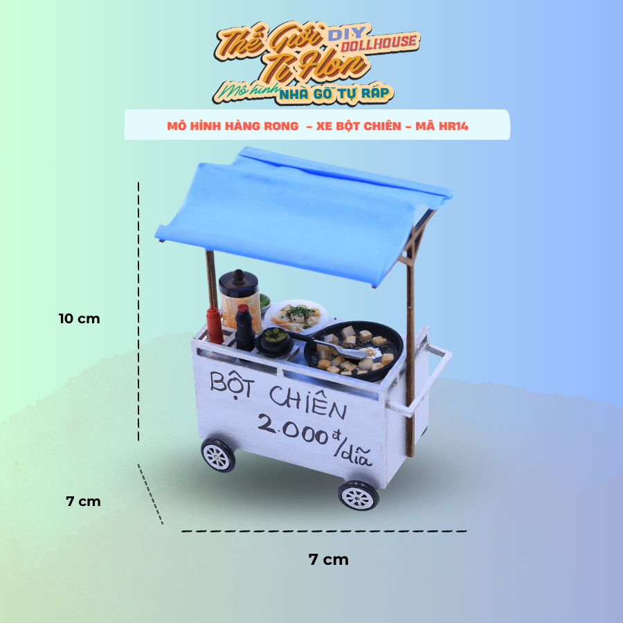 MÔ HÌNH TỰ LẮP RÁP DIY SÀI GÒN XƯA - XE BỘT CHIÊN - HR14 - MÔ HÌNH BẰNG GỖ
