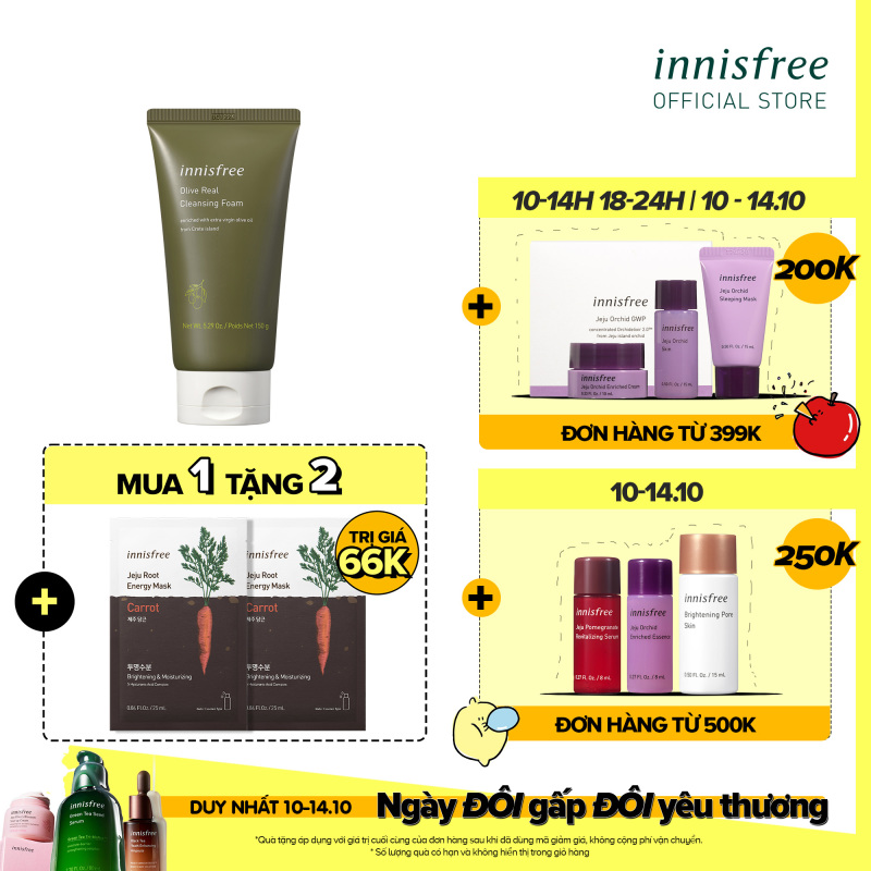 Sữa rửa mặt dưỡng ẩm từ olive innisfree Olive Real Cleansing Foam 150ml giá rẻ
