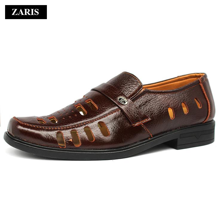 Giày lười nam đục lỗ da bò ZARIS ZR3586