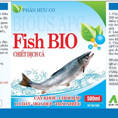 [HCM]Phân Hữu Cơ Đạm Cá Thủy Phân Không Mùi BIOUS APC Fish BiO Chiết Dịch Cá ( Chai 500ml )