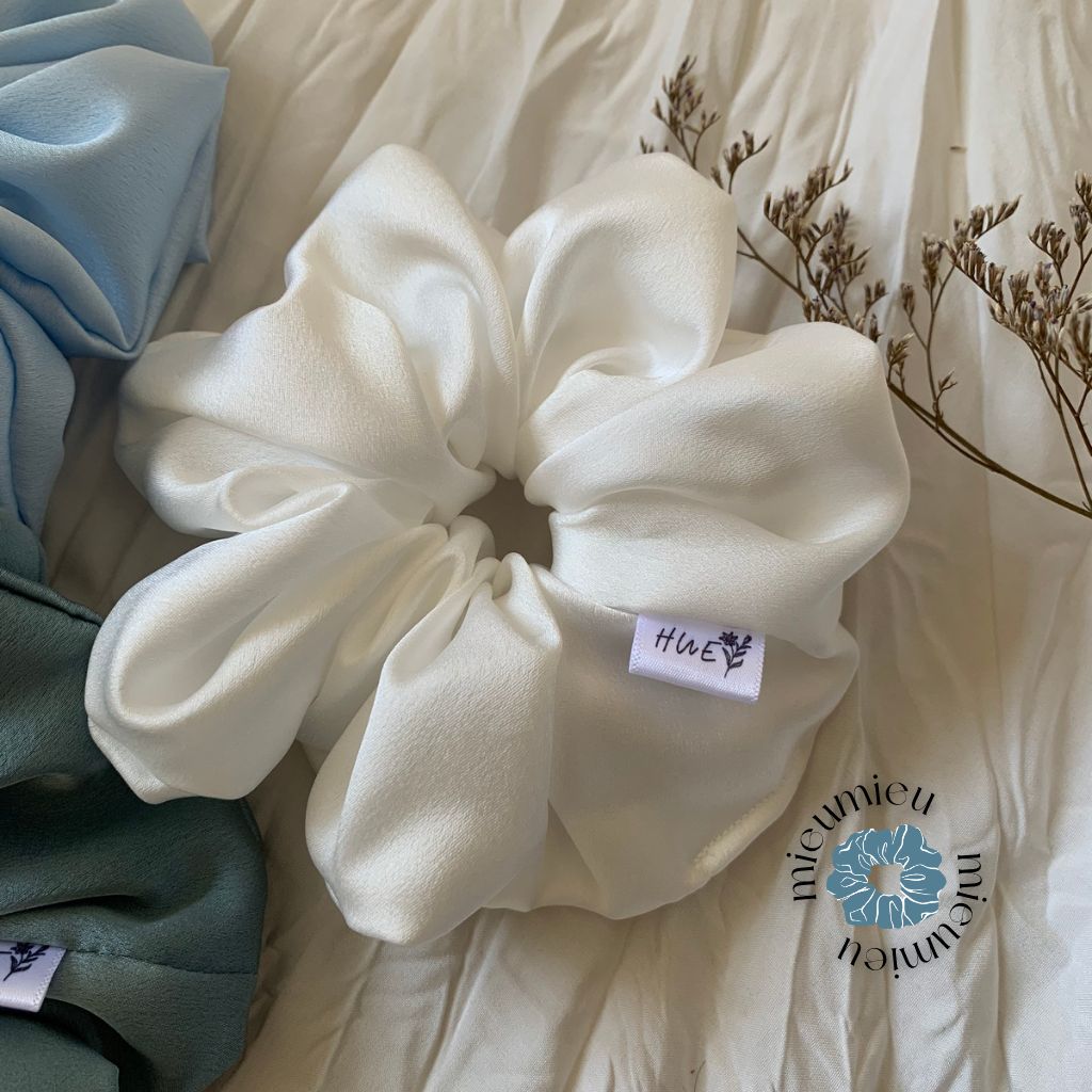Cột tóc scrunchies handmade chất liệu lụa mềm mịn chun co giãn bảo vệ tóc S1002