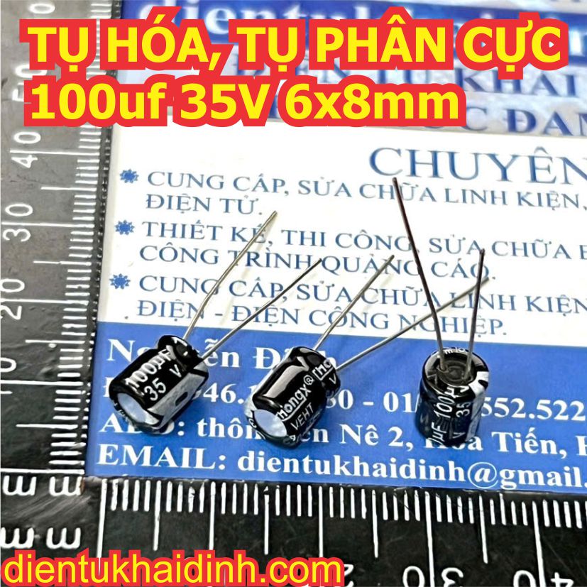 50 con TỤ HÓA PHÂN CỰC chân dài 100uF 16V 25V 35V 50V 100V 400V kde1795