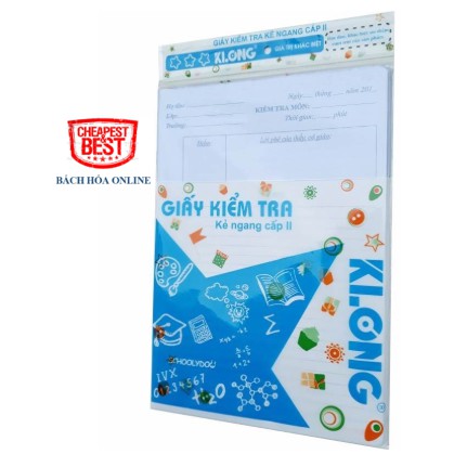 Giấy kiểm tra KLONG Cấp 2 B5 70/92-25 tờ kép- 232