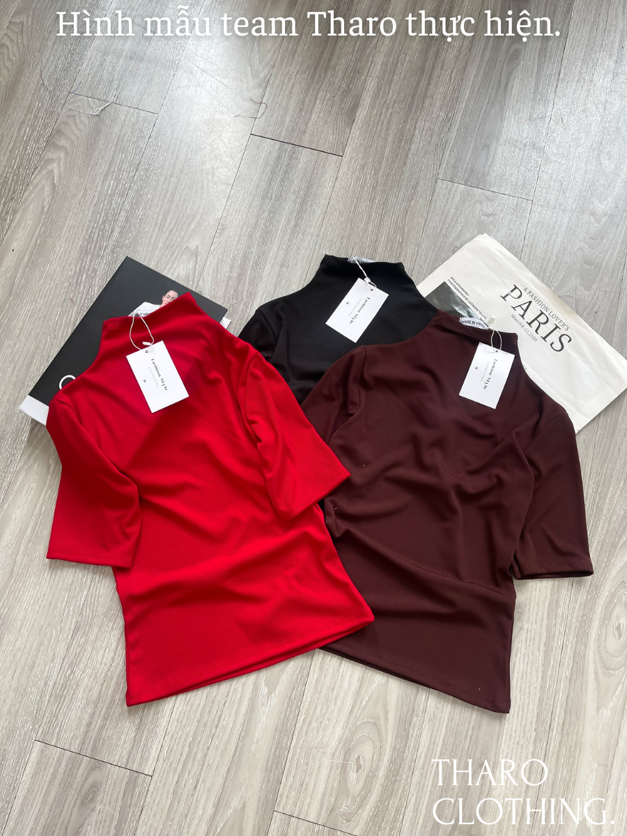 Áo Thun Nữ Cổ Lọ Tay Lỡ - Tharo Clothing [AO00177]