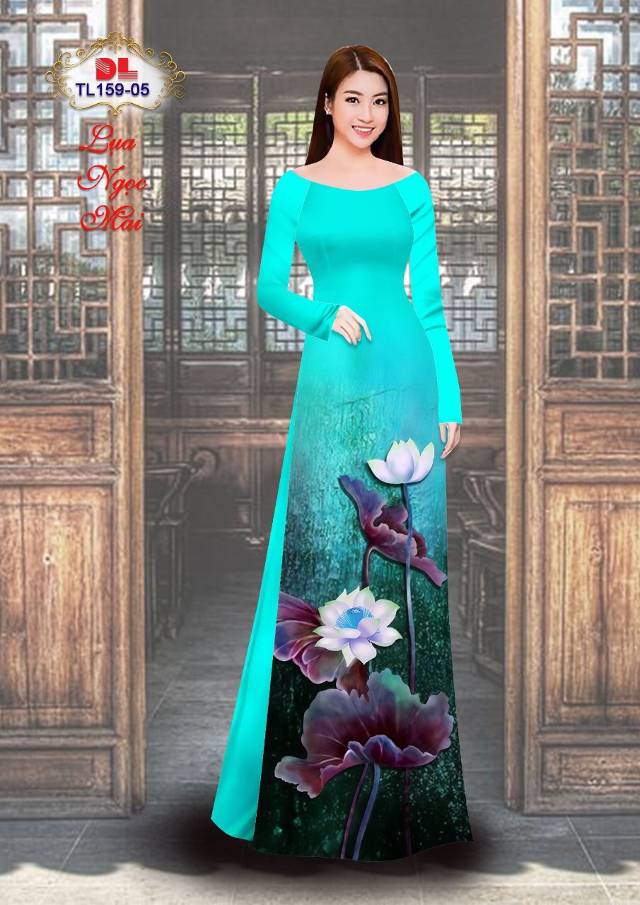 Vải áo dài hoa sen