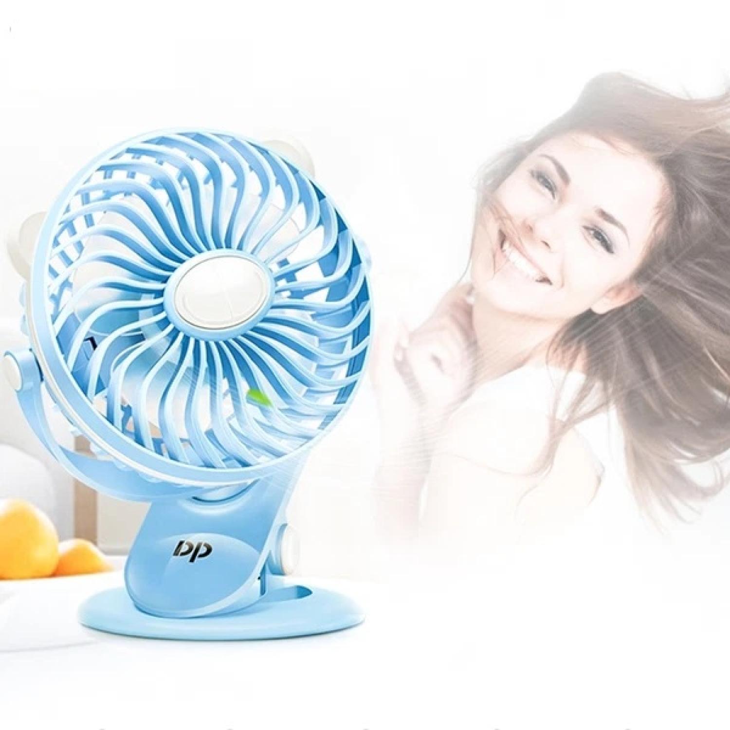 Moi-quạt sạc kẹp bàn dp-7608 tiện lợi , siêu mát