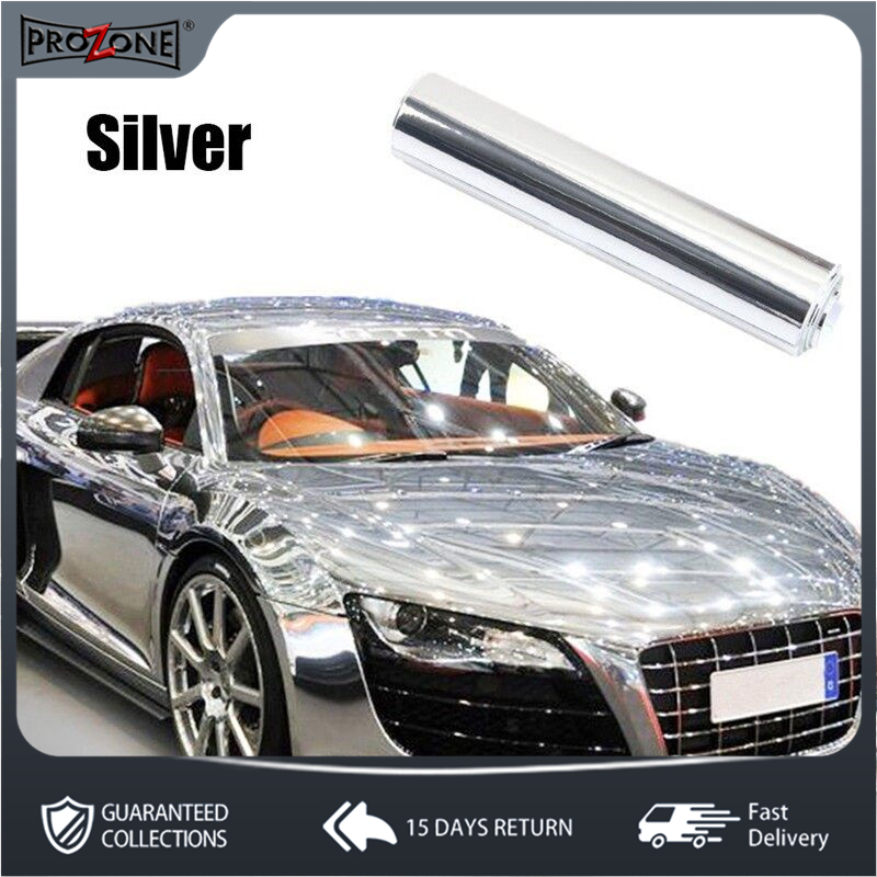 Silver Chrome Mirror Vinyl Wrap Car Sticker Decal UV Protector Adhesion 20*152cm