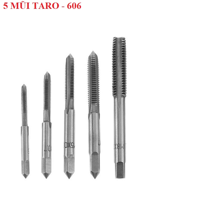 SET 5 MŨI. TARO ZEN TẠO RĂNG CHO ỐC, có các mũi M8, M6, M5, M4, M3. TH 606