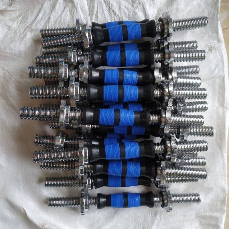 Đòn tay tập tạ cao cấp bọc nhựa 35cm phi 27( Màu xanh)