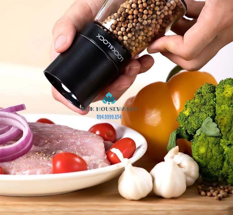 [HCM][ Lock&Lock ] Hũ Xay Tiêu Thủy Tinh Lock&Lock 140ml Cko115