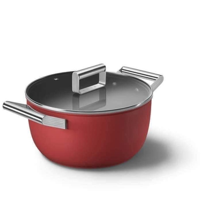 Smeg non-stick pot and pan set, for all types of stoves, made in italy, 12 month warranty