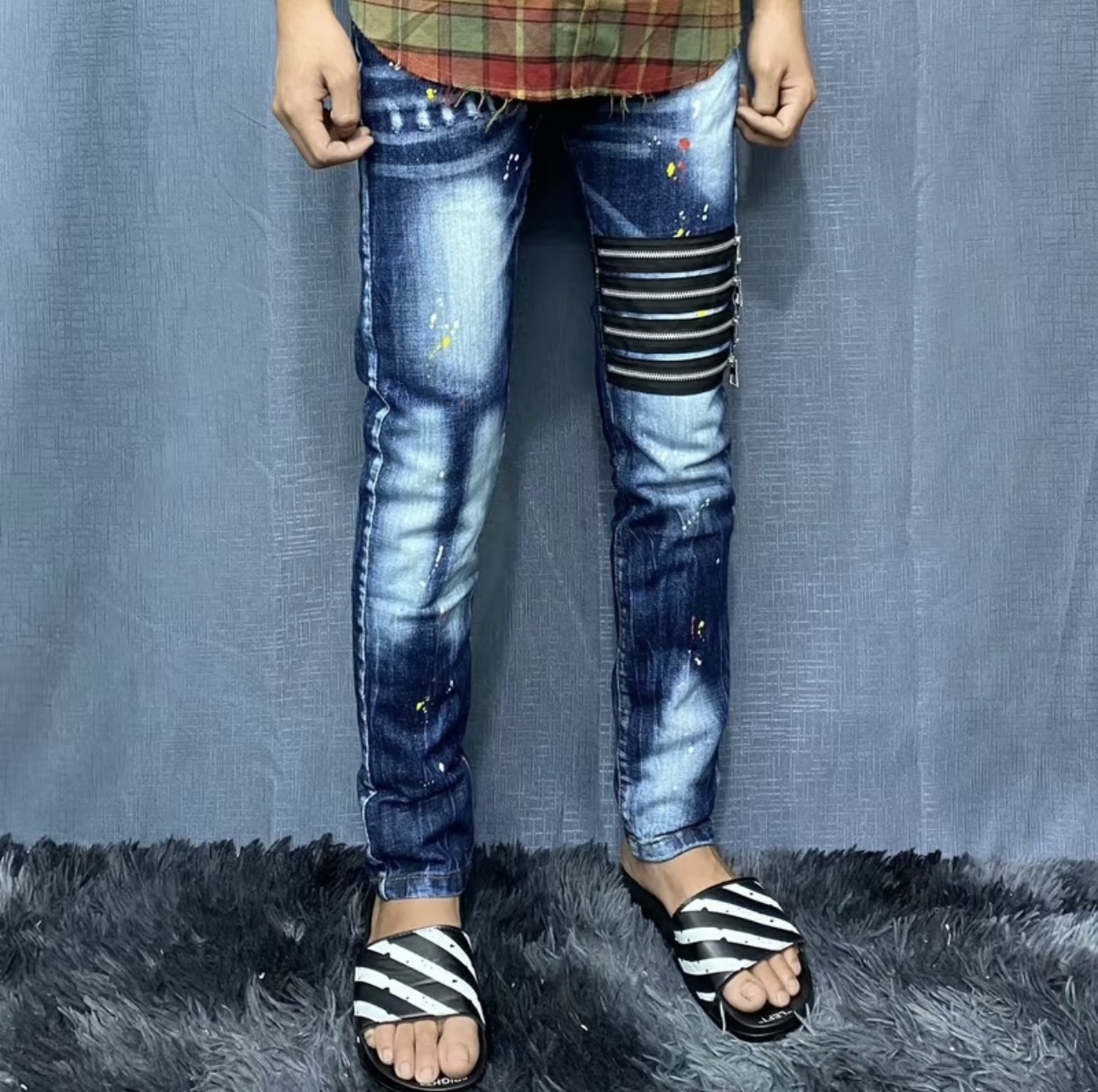 Quần jean nam rách gối N77 FASHION_Quần jean nam Hàn Quốc chất vải dày co giãn trẻ trung hàng vnxk mẫu mới nhất cao cấp