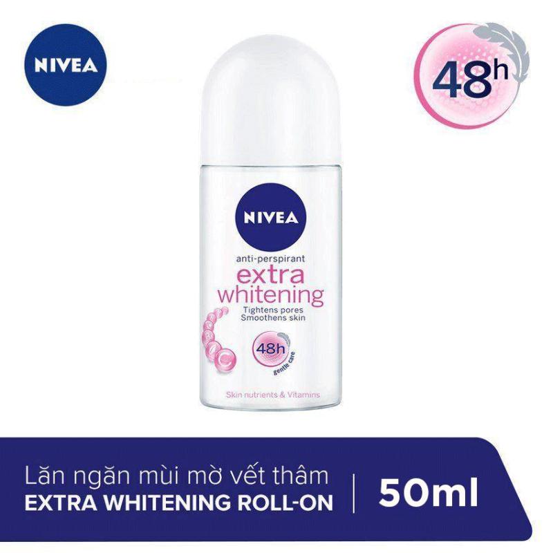 Lăn Ngăn Mùi Trắng Mịn Mờ Vết Thâm Nivea Extra Whitening Roll-on 50ml - 83747 nhập khẩu