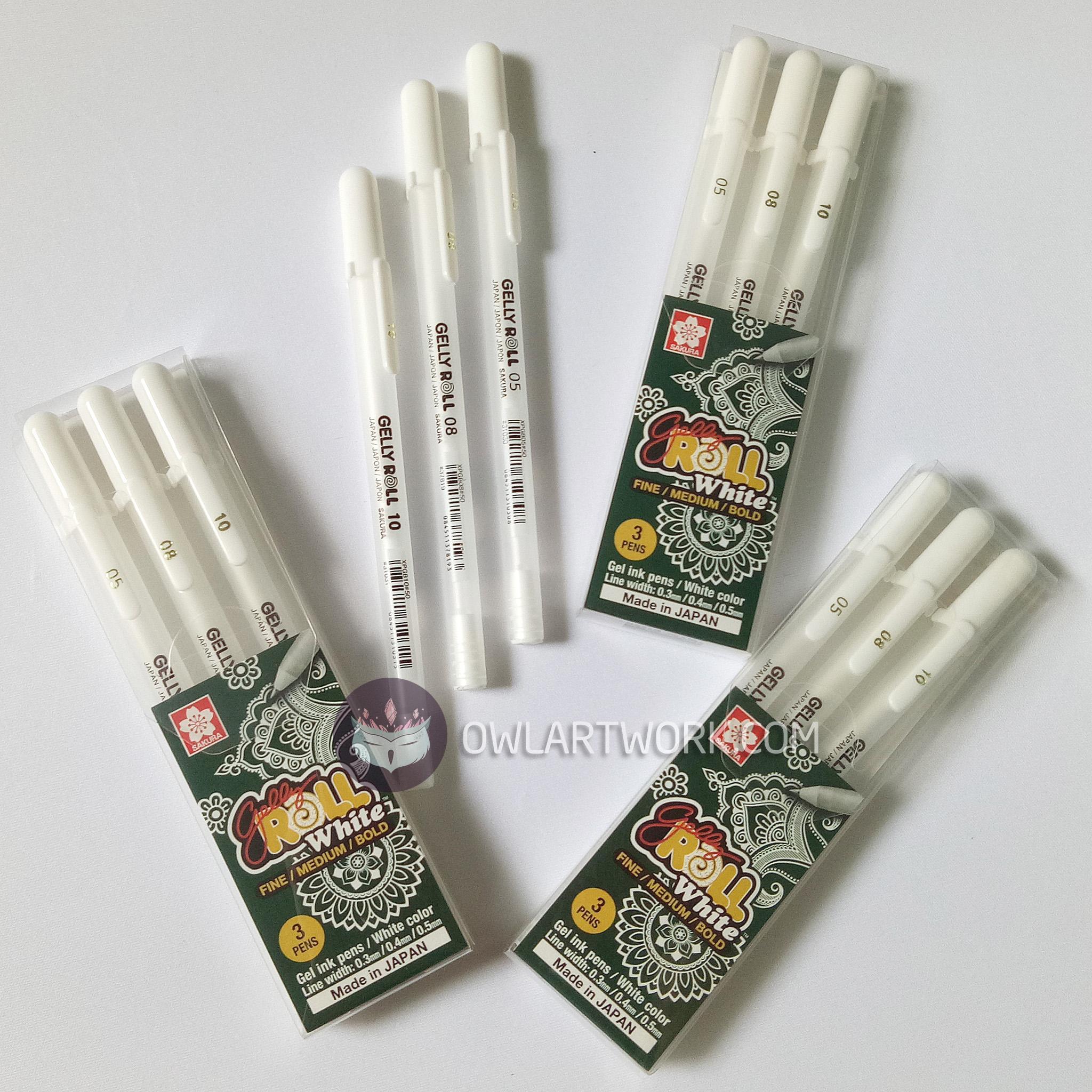 Bút Trắng Gelly Roll SAKURA - Full Size (0.5 0.8 1.0)