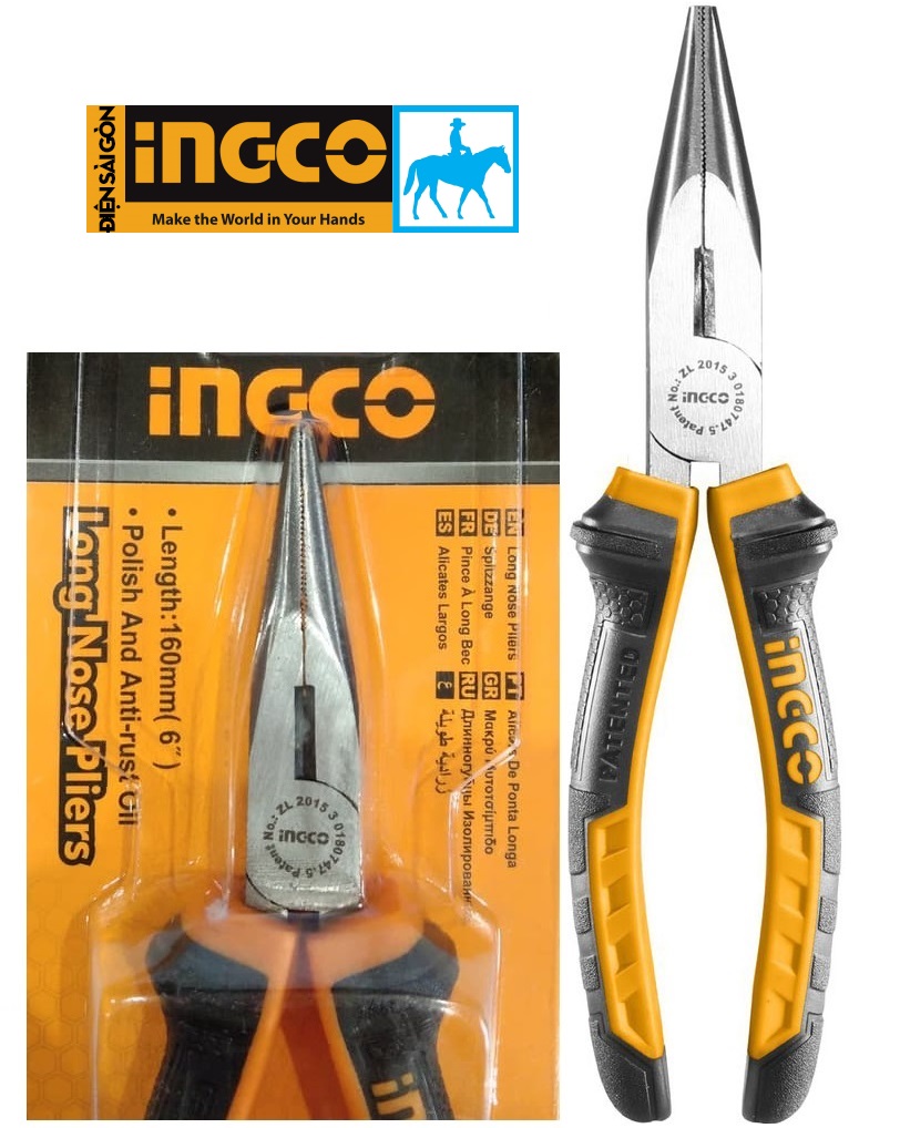 Kìm cắt mỏ nhọn dài 6inch INGCO HLNP08168 TOLSEN 10006 THT120606P