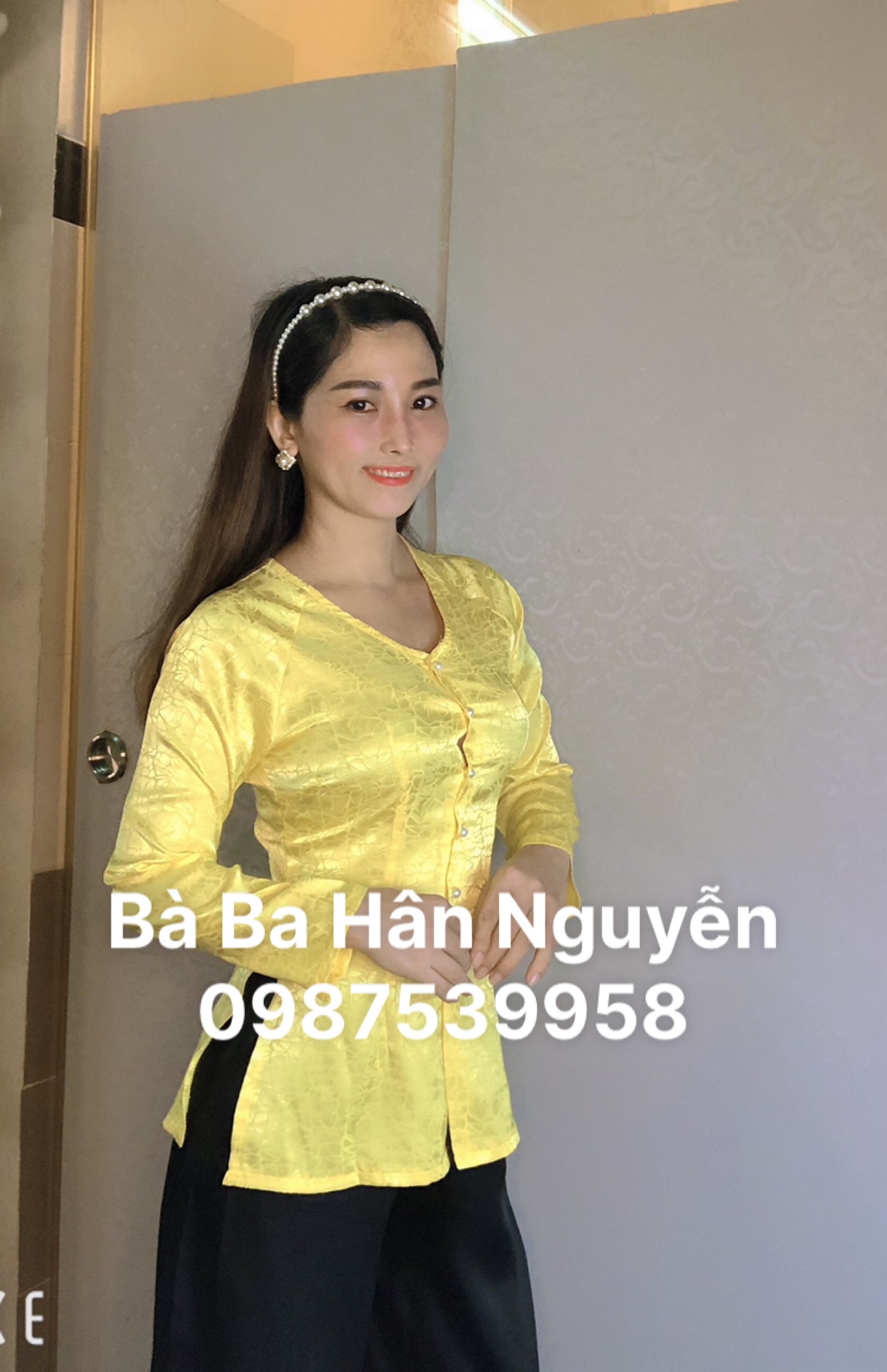 ÁO BÀ BA GẤM VÂN ĐÁ CỔ TIIM  ( ÁO LẺ )