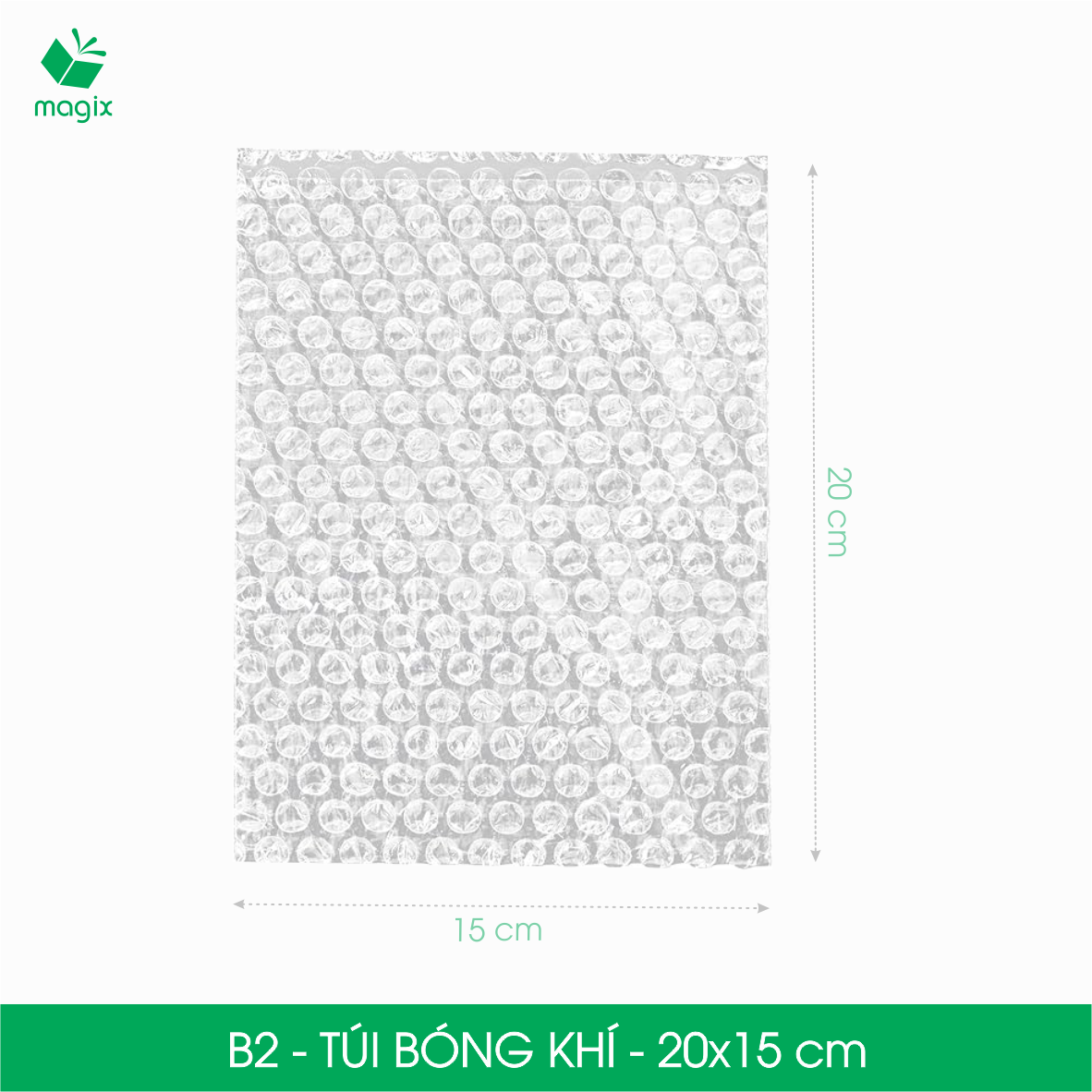 B2 - 20x15 cm - 50 Túi bóng khí chống sốc đóng hàng - Túi gói hàng, bọc chống sốc, xốp chống sốc