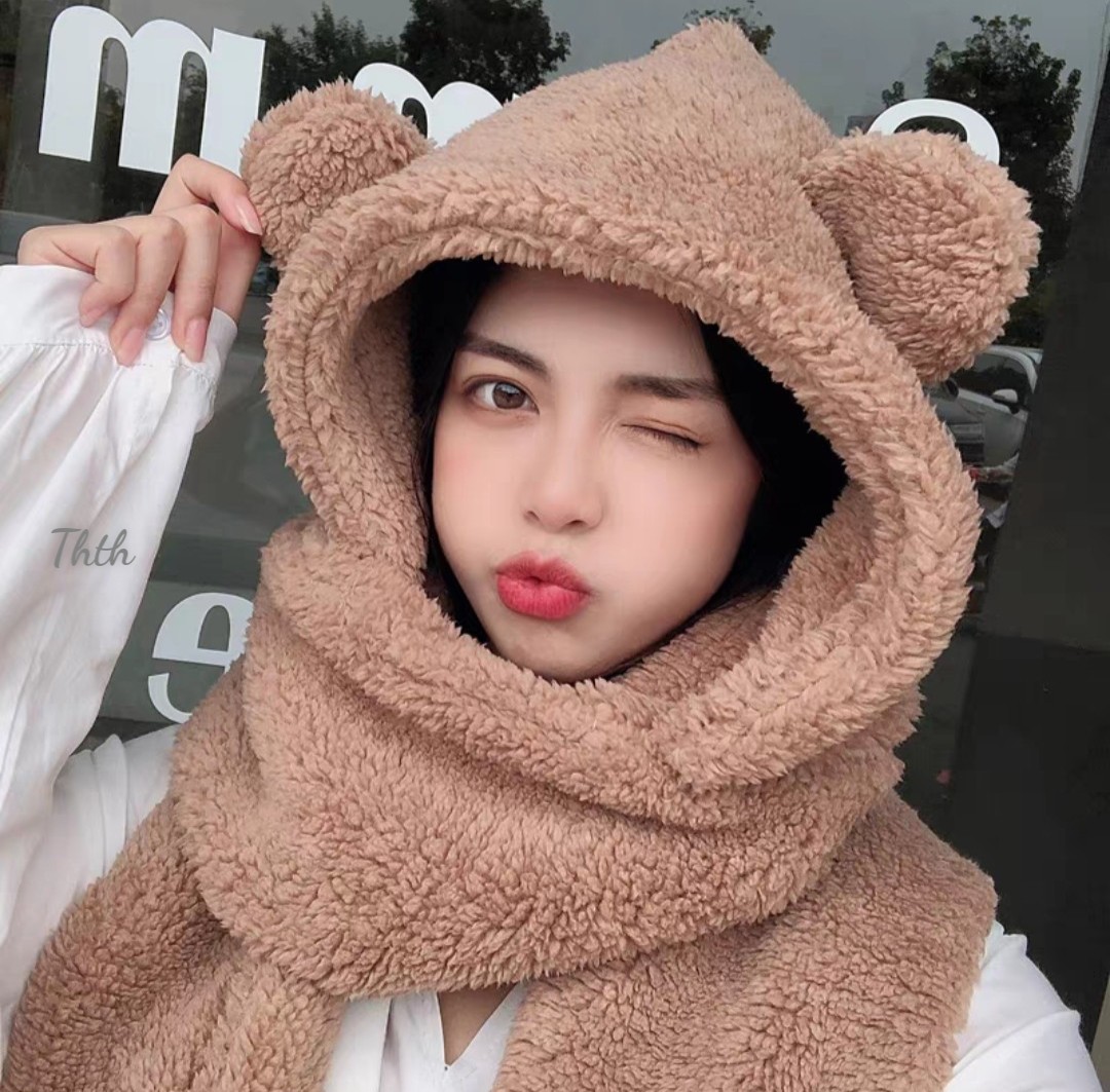 Mũ Gấu Khăn Quàng có Xỏ Tay