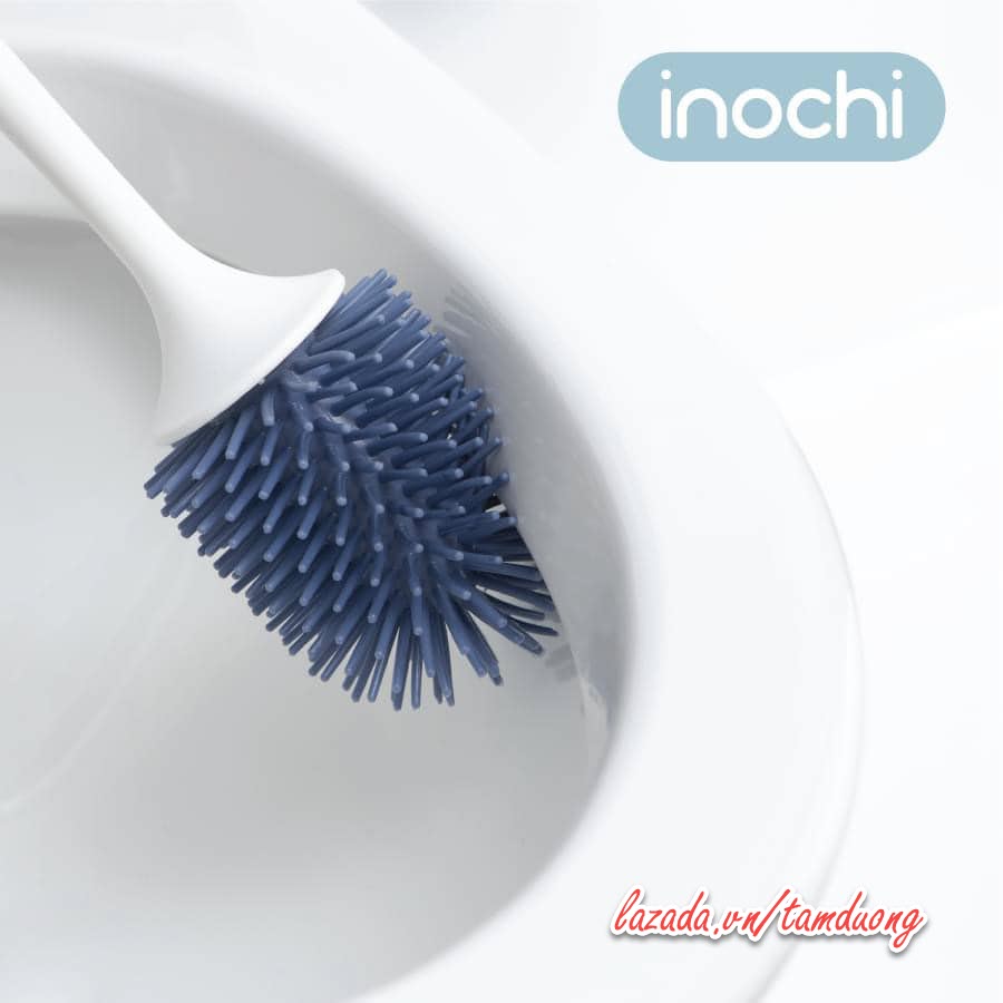 Chổi cọ toilet đầu silicon Inochi (có hộp đựng gắn tường)