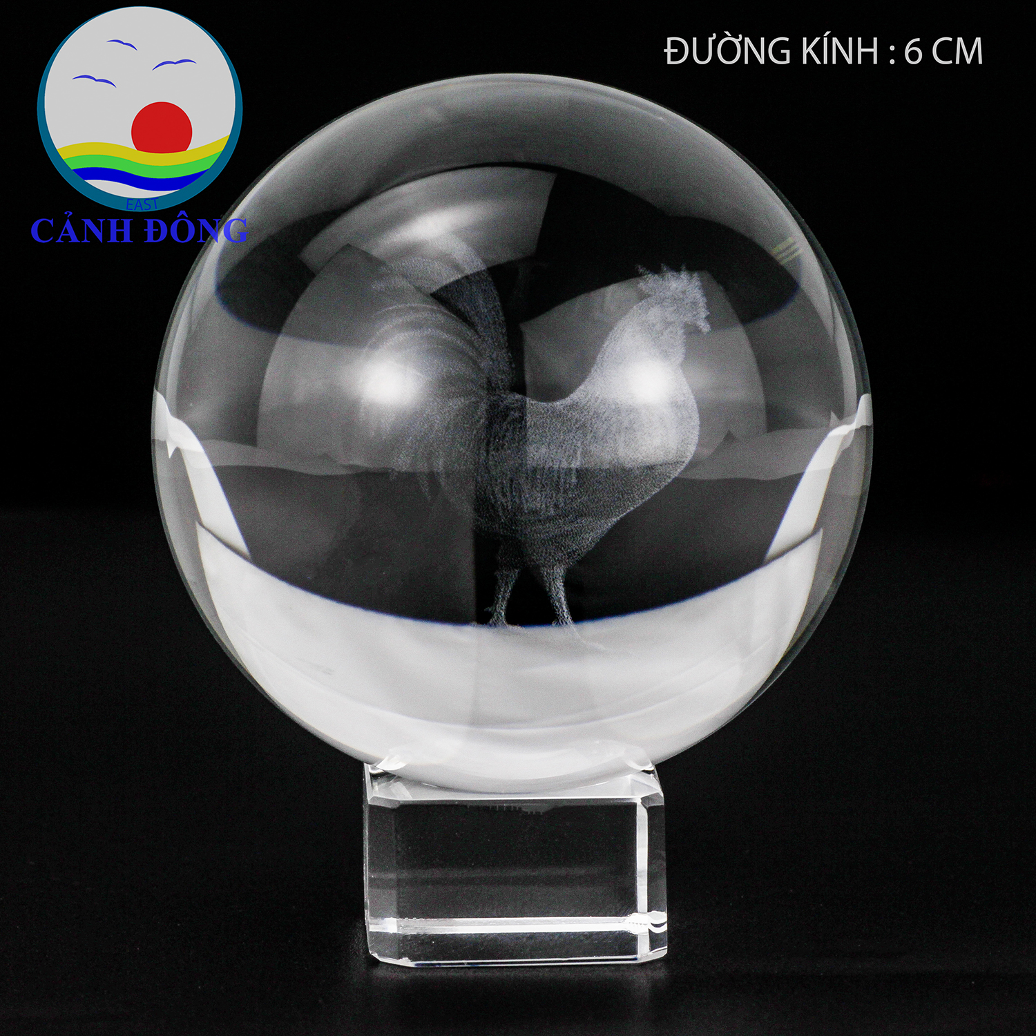 [HCM]Quả cầu pha lê con Gà 3D – quà tặng pha lê sang trọng
