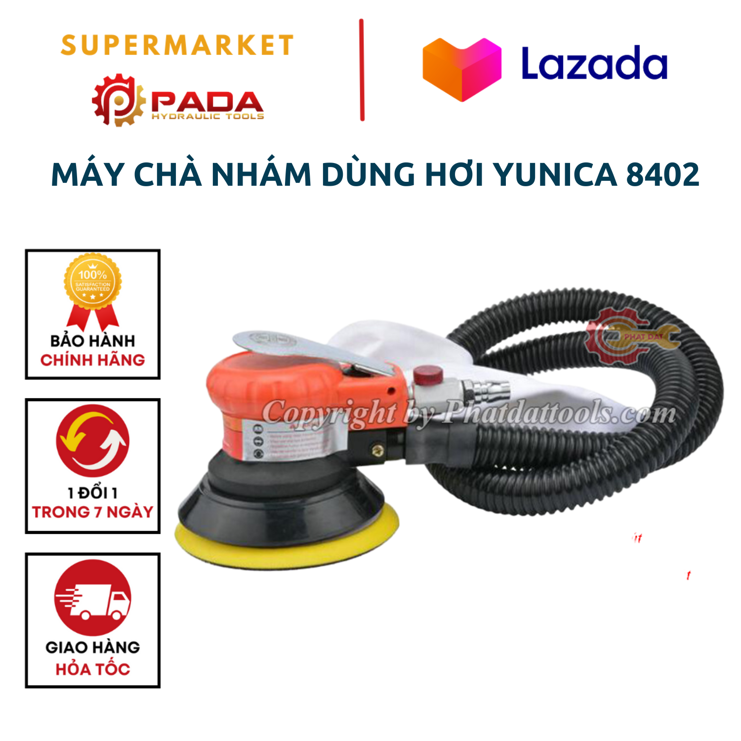 Máy Chà Nhám Dùng Hơi YUNICA 8402-Máy chà đa năng cầm tay-Hàng Đài Loan-Bảo hành 6 tháng