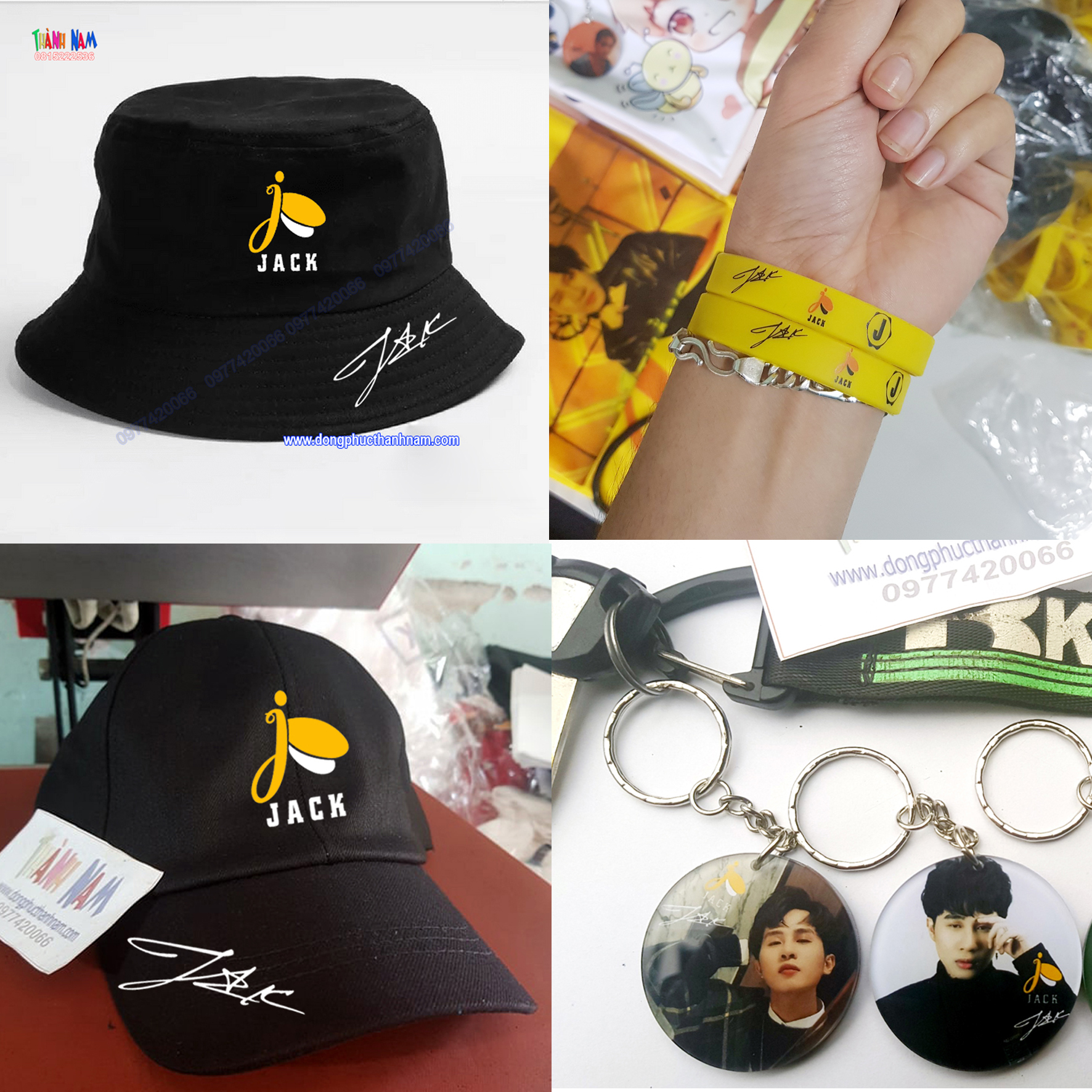 combo 4 món giá Hủy Diệt - Gồm 1 nón kết jack, 1 bucket jack, 1 vòng jack và 1 móc khóa Jack