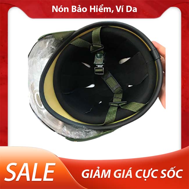 NÓN BẢO HIỂM LÍNH ĐỨC CÓ KÍNH - VIA
