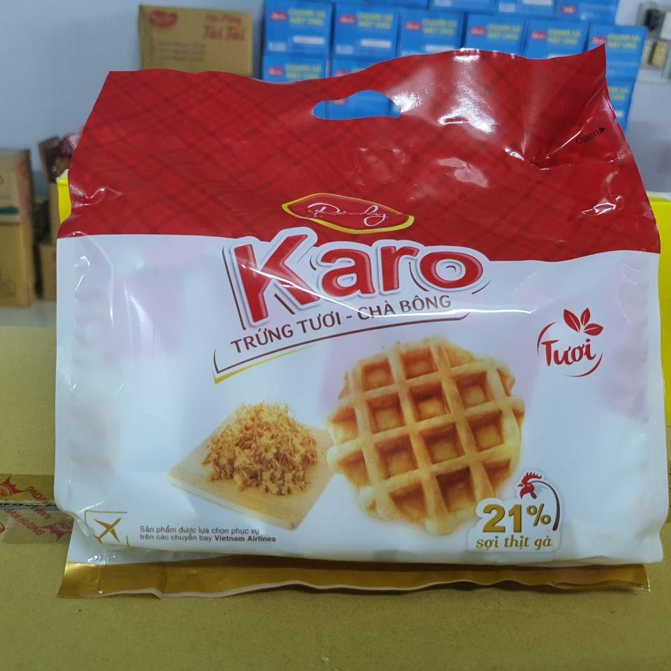 BÁNH TRỨNG CHÀ BÔNG THỊT GÀ TƯƠI KARO (TÚI 6 CÁI)