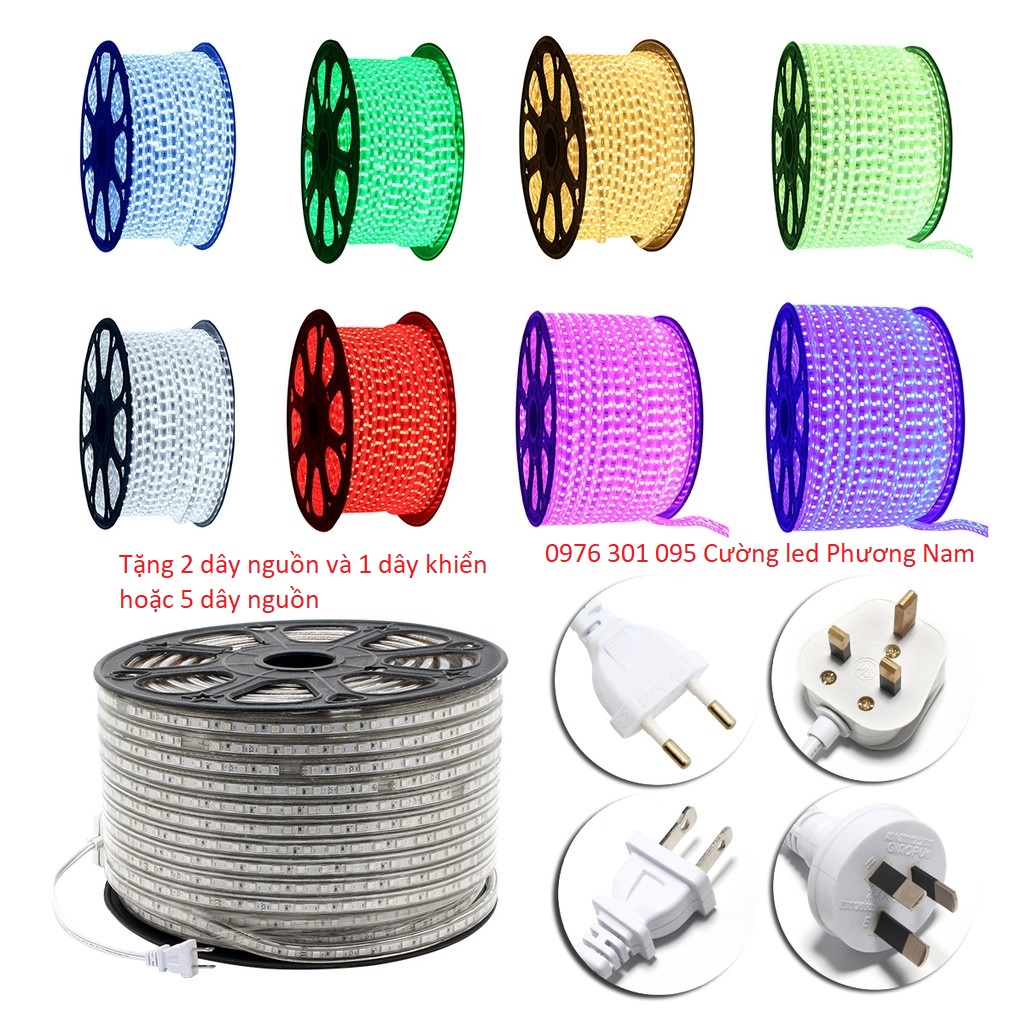 Cuộn Led Dây Đôi 2835 - 100M (2 Hàng Led Đôi) + Tặng 5 Dây Nguồn - Đèn Led Thiên Vân