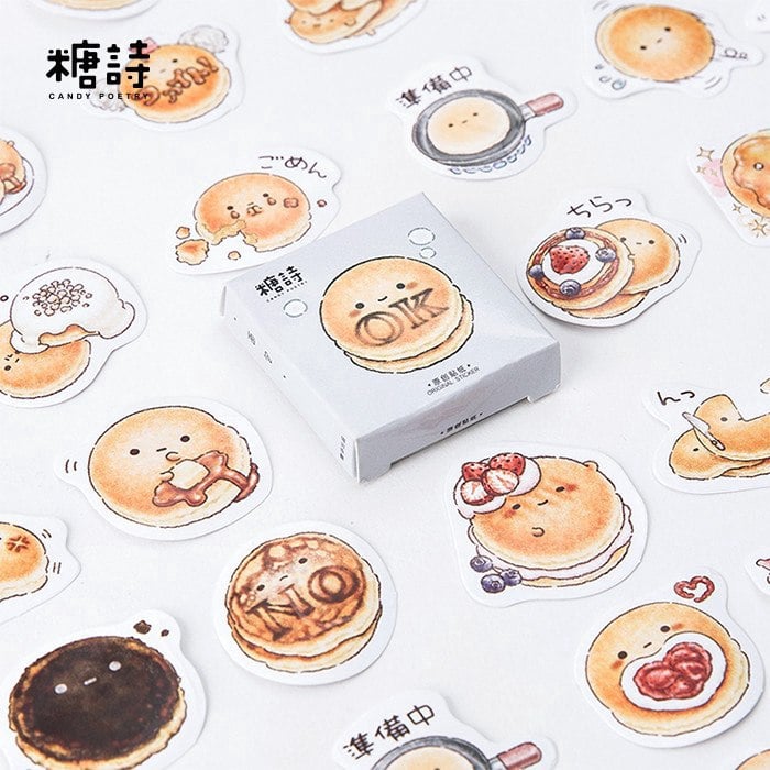 Hộp 45 Sticker Dán Bánh mì tròn