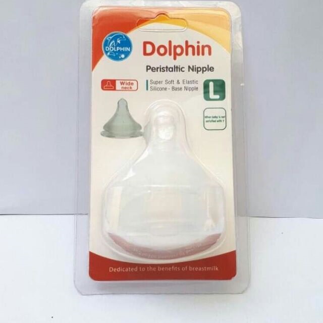 Núm Ty Siêu Mềm Silicone Dolphin Cao Cấp 2Cái/Vỉ