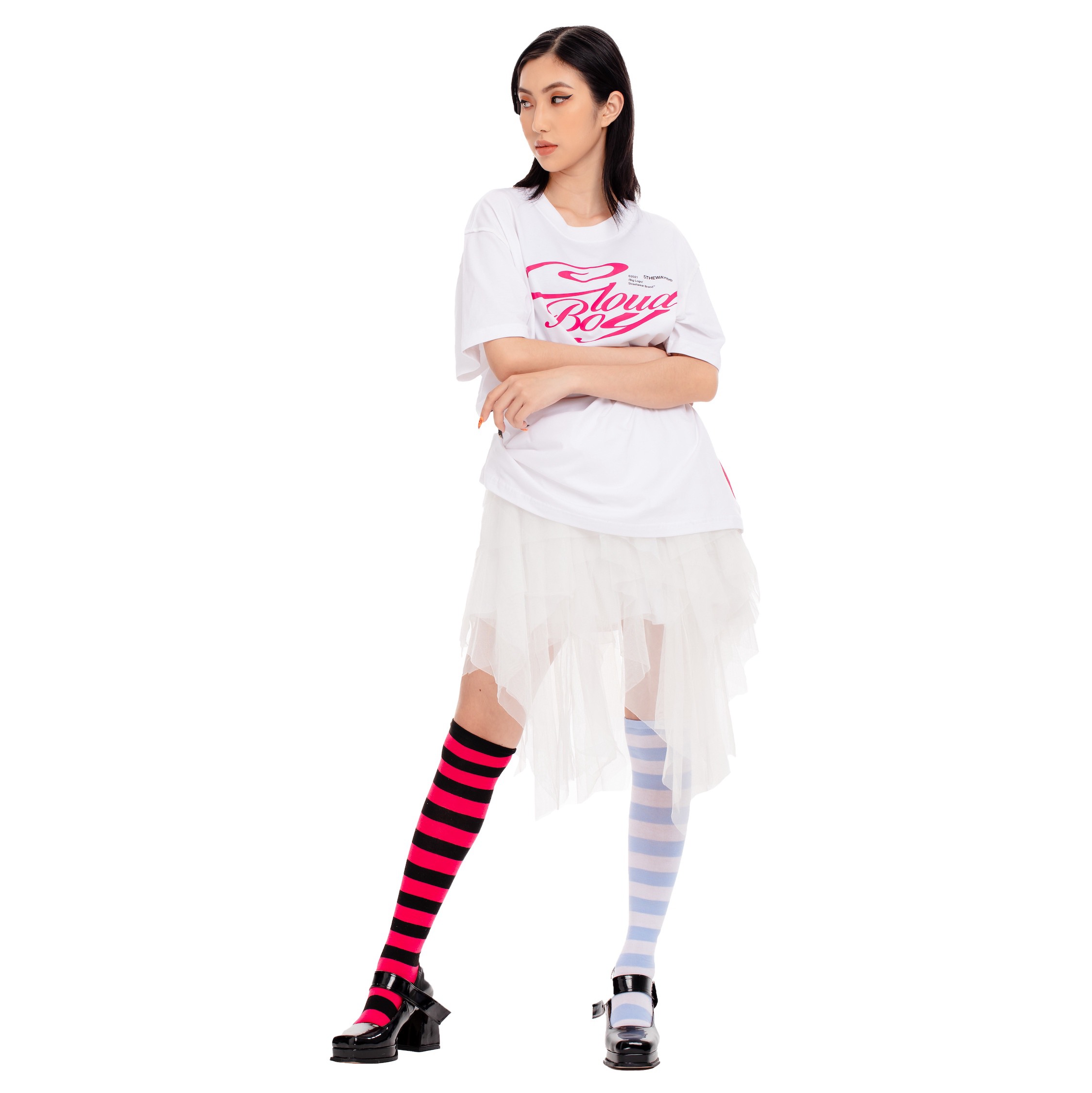 Áo thun tay ngắn cổ tròn 5THEWAY® /cloud boy/ SQUARE TEE