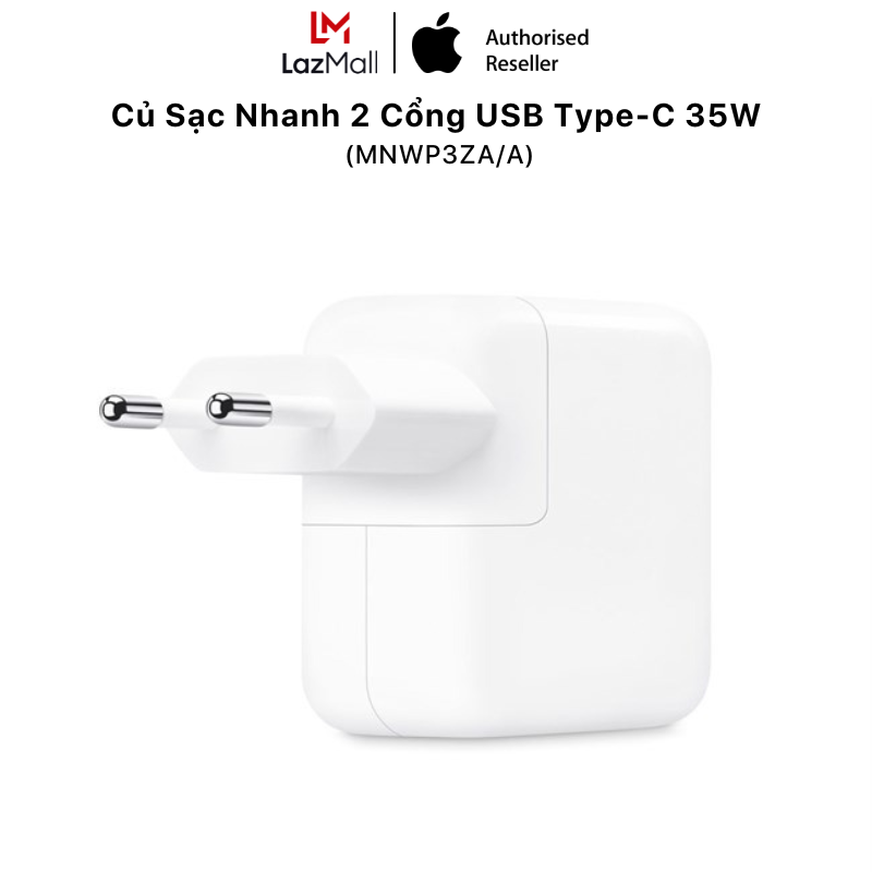 Củ Sạc Nhanh 2 Cổng USB Type-C 35W (MNWP3ZA/A) - Hàng Chính Hãng