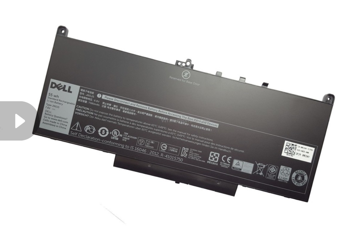 Pin laptop dell latitude e7270/e7470 j60j5 zin 55wh