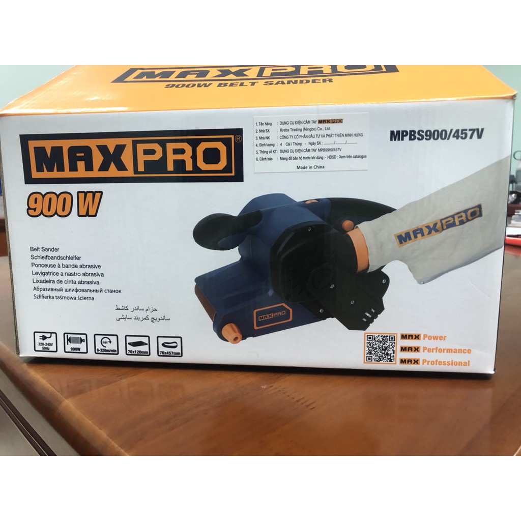 [HCM]Máy chà nhám băng Maxpro MPBS900/457V 900W