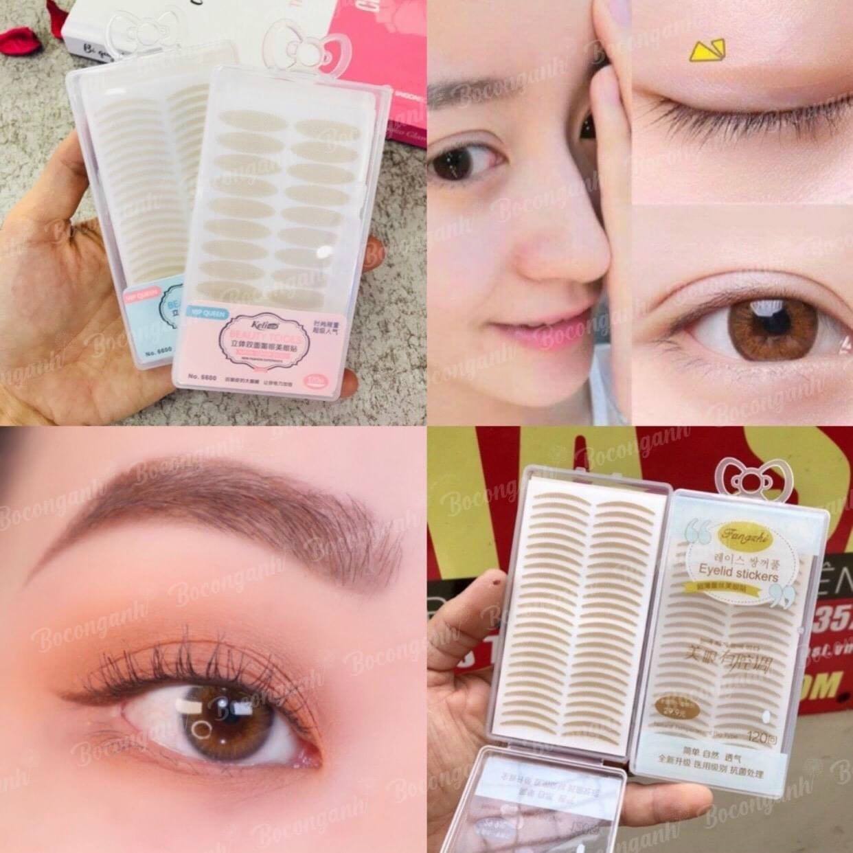 [HCM]hộp 120 cặp siêu rẻ Miếng dán kích mí lưới Fangzhi tự nhiên