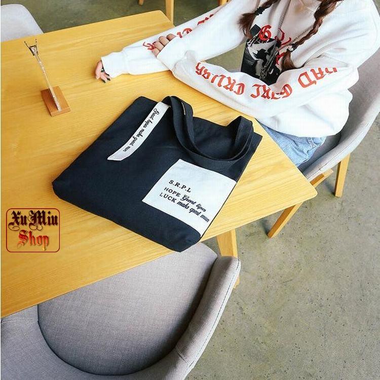 Túi tote/Túi vải size 25 - Mẫu túi phối