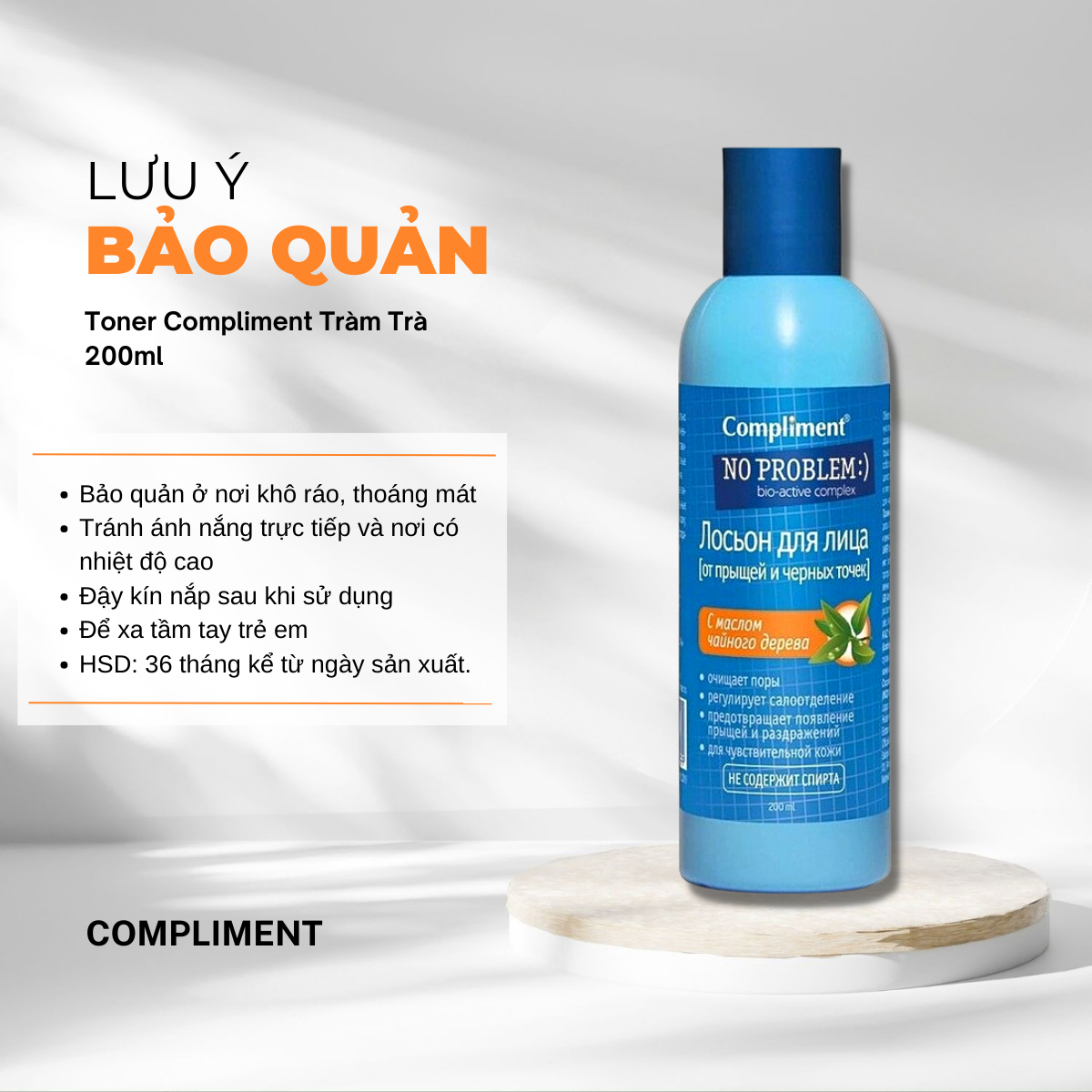 Nước Hoa Hồng Dưỡng Ẩm Làm Sạch Da Compliment No Problem 200ml