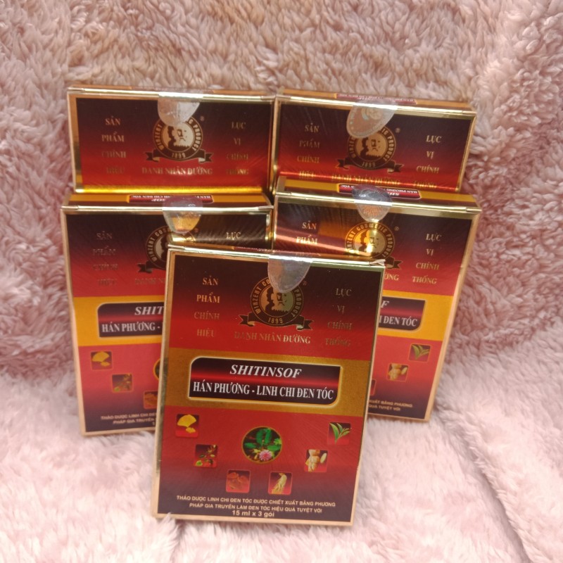 Combo 5 shitinsof hộp 3 gói- hán phương linh chi đen tóc từ thảo dược linh chi